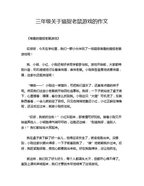 三年级关于猫捉老鼠游戏的作文