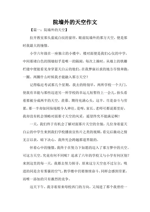 院墙外的天空作文(精编版)