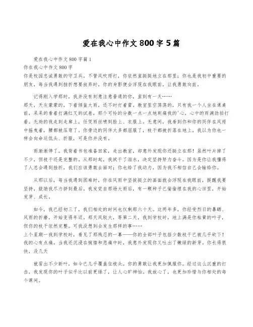 爱在我心中作文800字5篇
