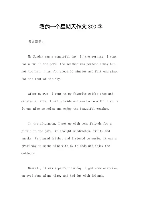 我的一个星期天作文300字