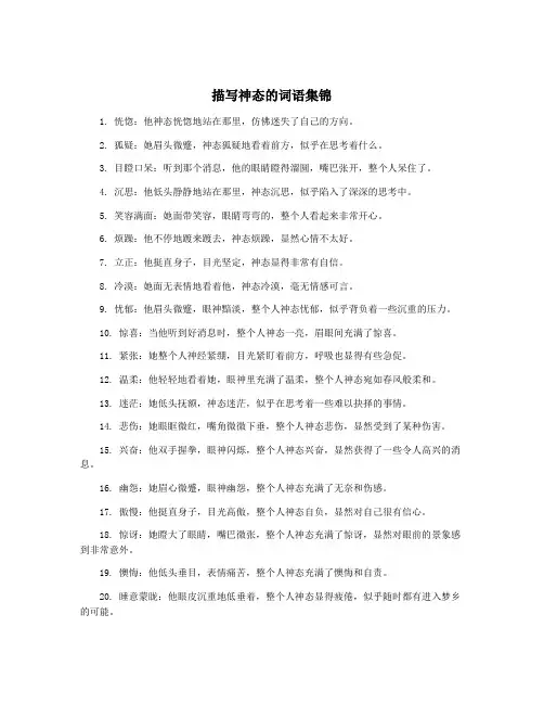 描写神态的词语集锦