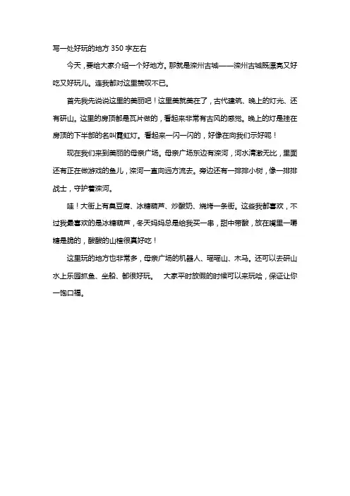 写一处好玩的地方350字左右
