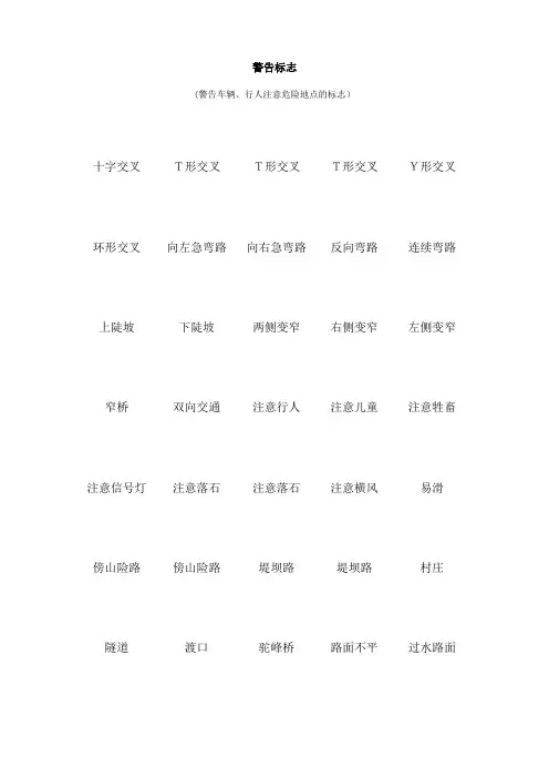 交通标志大全 