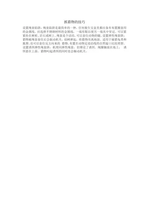 抓猎物的技巧