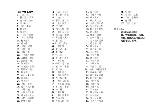 100个常见错别字