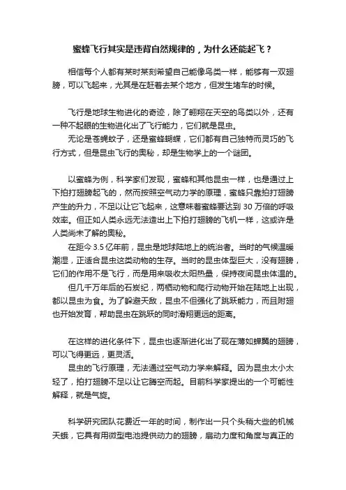 蜜蜂飞行其实是违背自然规律的，为什么还能起飞？