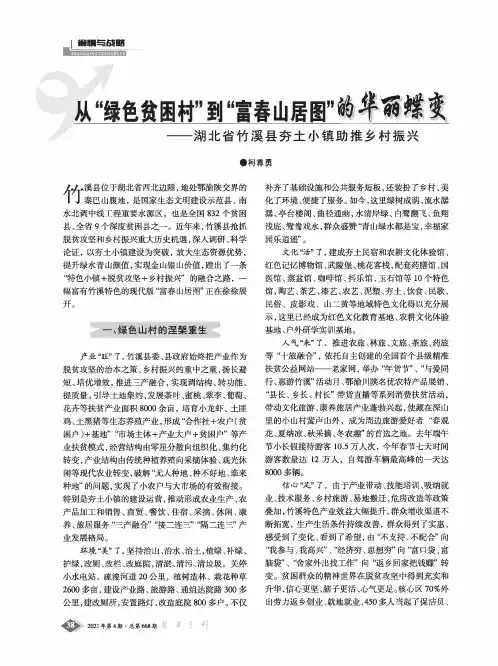 从“绿色贫困村”到“富春山居图”的华丽蝶变——湖北省竹溪县夯土小镇助推乡村振兴