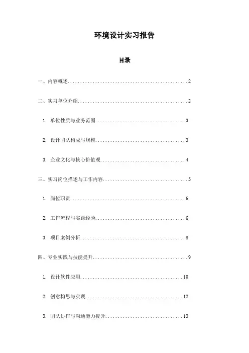环境设计实习报告