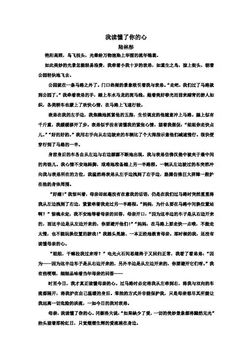 我读懂了你的心 陆林彤