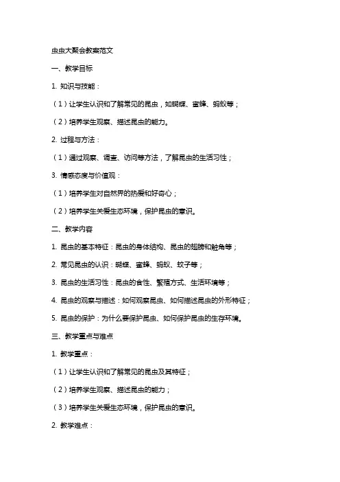 虫虫大聚会教案范文