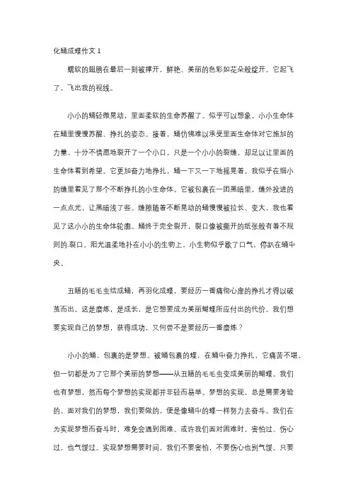 做一只蛹作文700字初中
