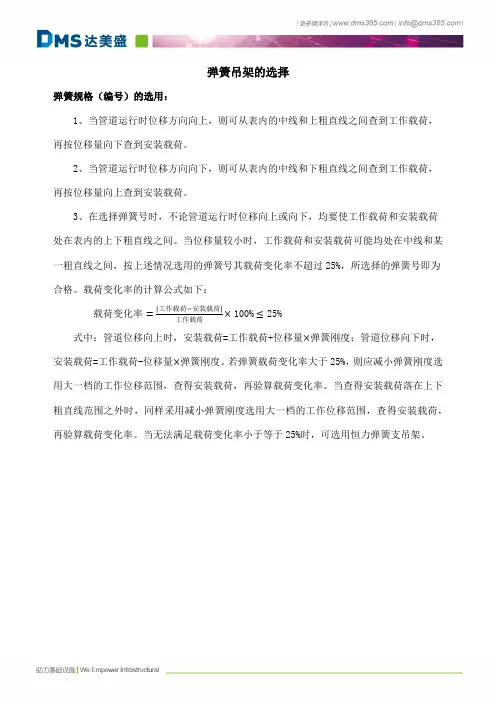 弹簧吊架的选择