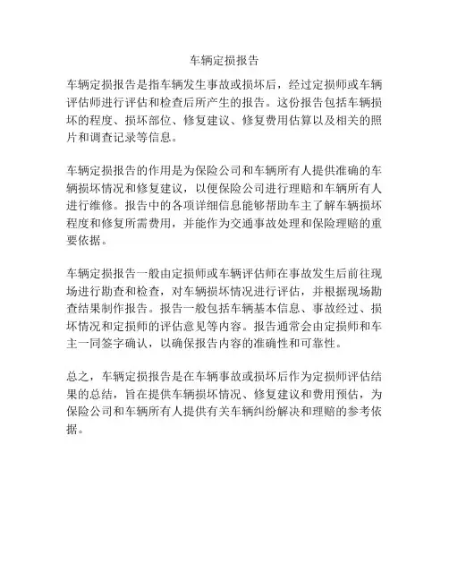车辆定损报告