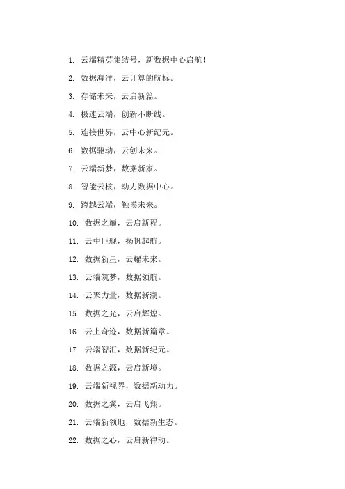 口号标语之云计算行业新数据中心开业展示