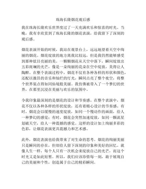 珠海长隆烟花观后感