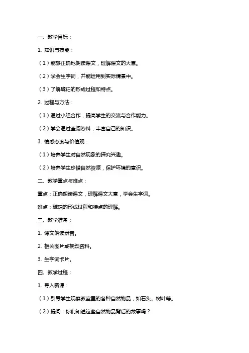 《琥珀》语文教案
