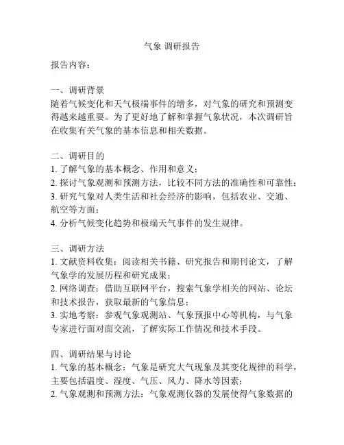 气象 调研报告