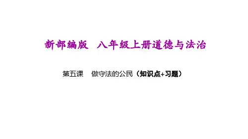 新部编版八年级上册道德与法治(第五课    做守法的公民)期末复习课件