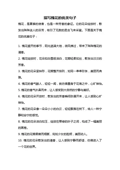 描写槐花的优美句子