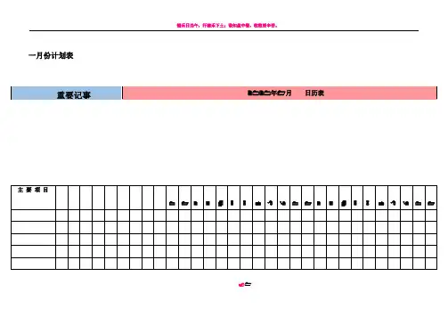2020年工作安排日程表工作计划日历表(带农历及节假日)