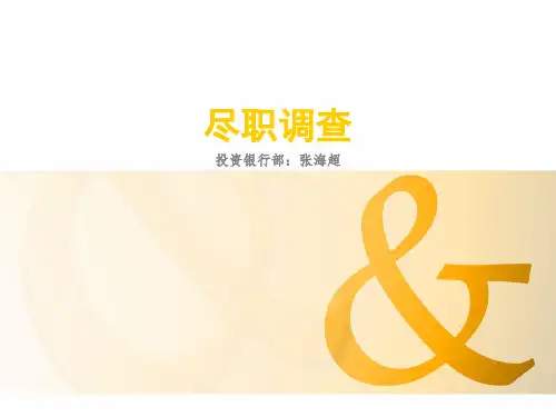 尽职调查精品PPT课件