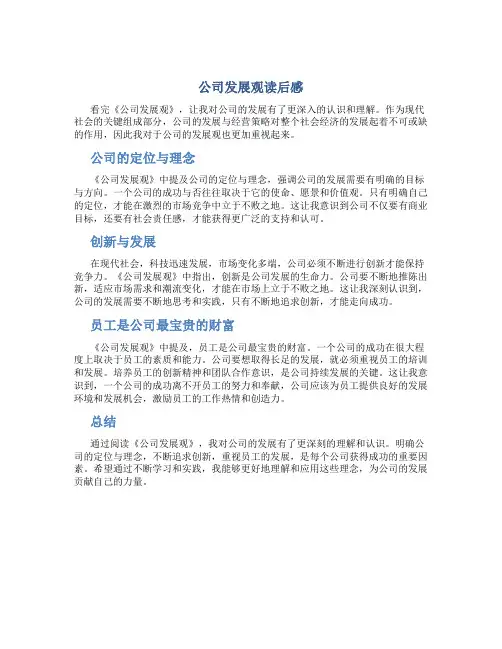 公司发展观读后感