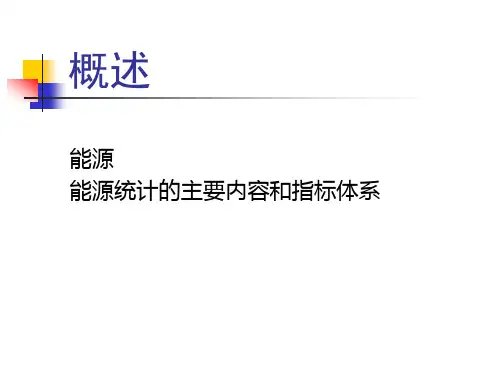 能源统计指标体系及内容