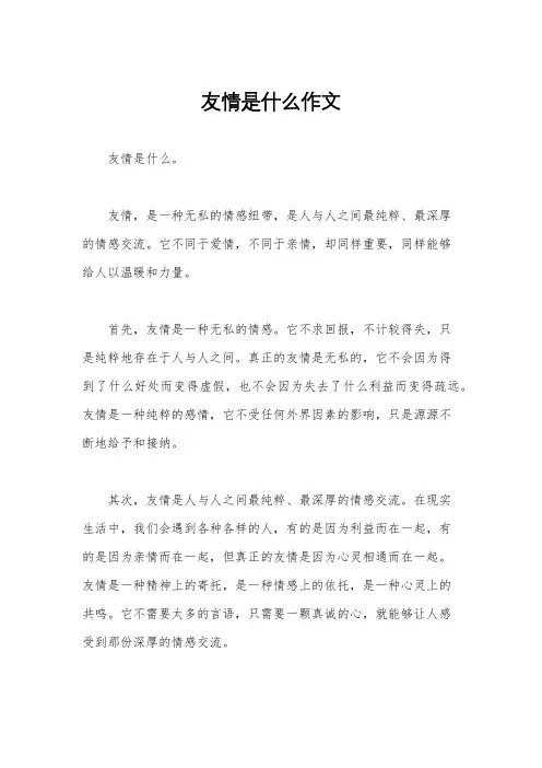 友情是什么作文