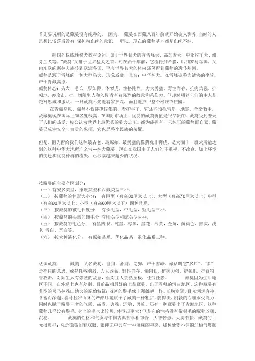 藏獒知识