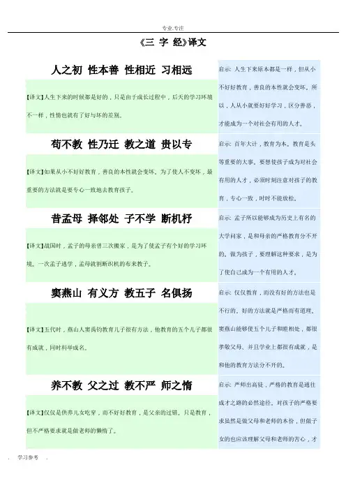 《三字经》全文解释