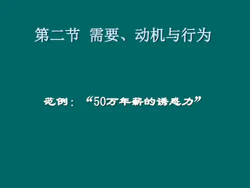 组织行为学_03(第二节  需要、动机与行为)
