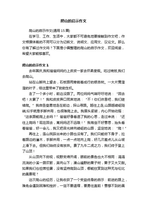 爬山的启示作文