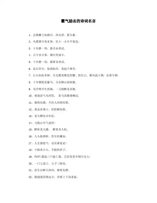 霸气励志的诗词名言