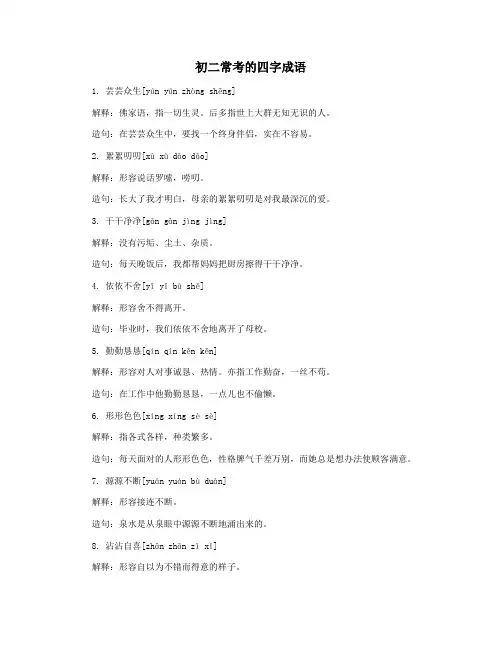 初二常考的四字成语