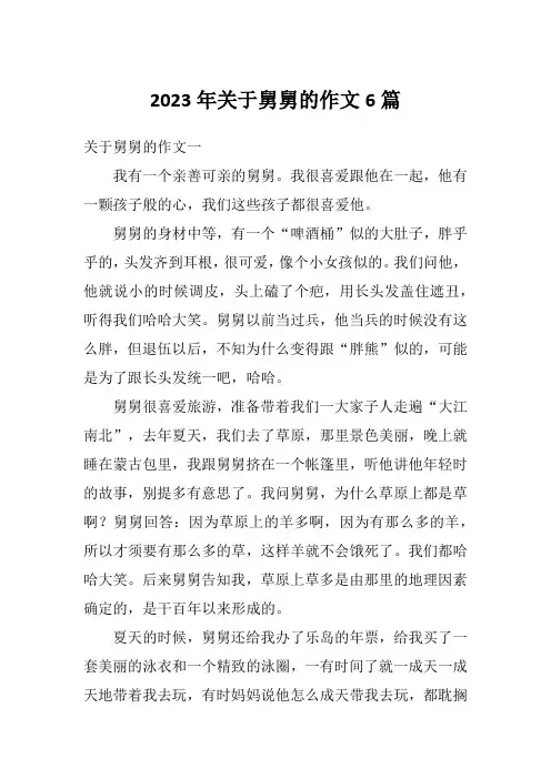 2023年关于舅舅的作文6篇