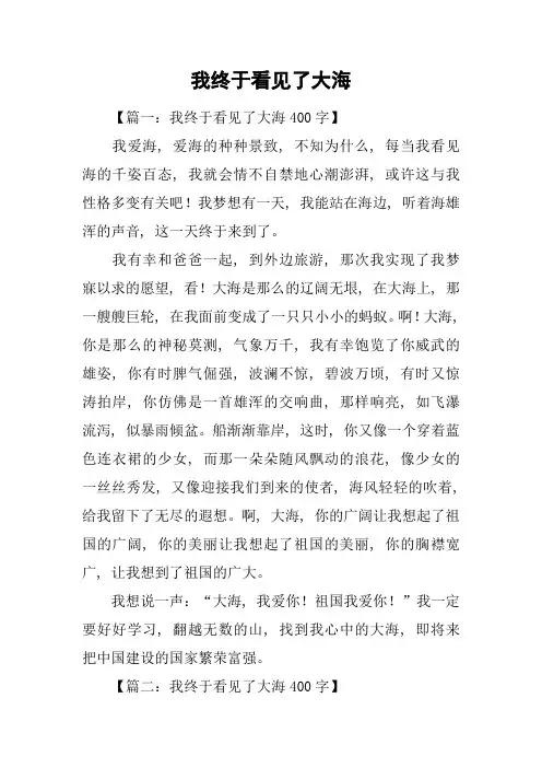 我终于看见了大海