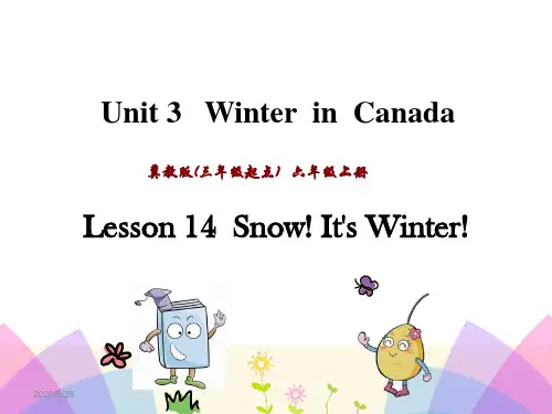 2020秋七彩课堂冀教版英语六年级上册Unit 3 Winter in Canada教学课件Lesson14