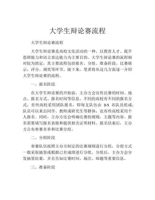 大学生辩论赛流程
