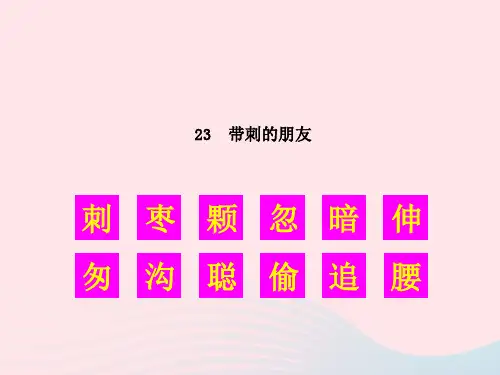 三年级语文上册第七单元23《带刺的朋友》生字教学课件新人教版