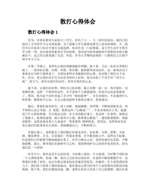 散打心得体会