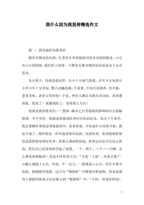 我什么因为我坚持精选作文
