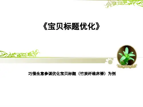 宝贝标题优化PPT课件