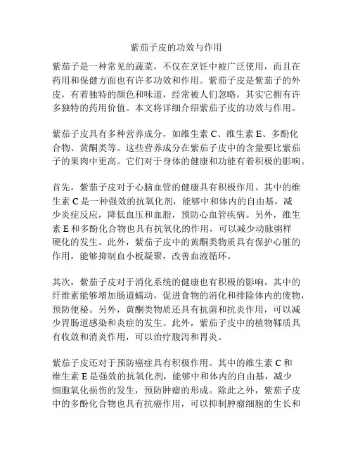 紫茄子皮的功效与作用