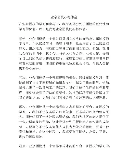 业余团校心得体会