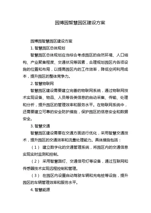 园博园智慧园区建设方案