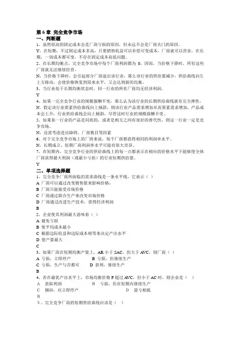 第6章 完全竞争市场