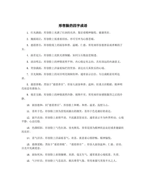 形容脸的四字成语