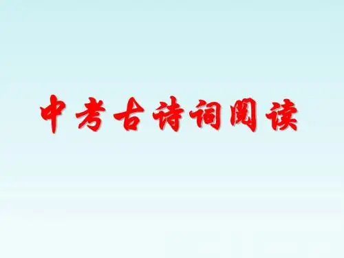 九年级语文中考专题复习·古诗词阅读 (共26张PPT)