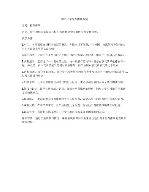 初中化学框图推断教案