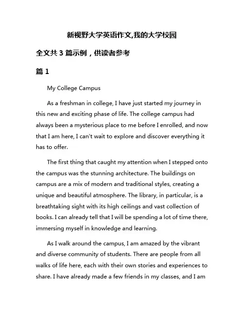 新视野大学英语作文,我的大学校园